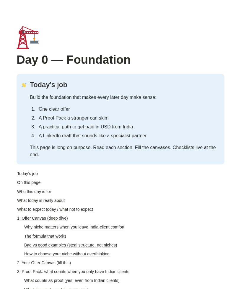 Day 0: The foundation